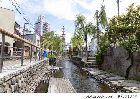 Kama River flowing through Utsunomiya city Kama River flowing through Utsunomiya city 97271377