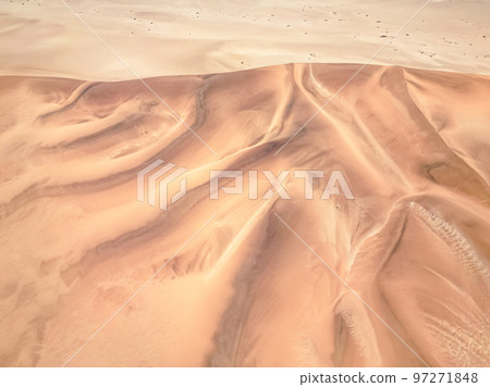 Namibia Desert. Aerial View Sand Dunes near Walvis Bay and Swakopmund. Skeleton Coast. Namibia. Africa. 97271848