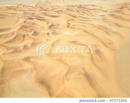 Namibia Desert. Aerial View Sand Dunes near Walvis Bay and Swakopmund. Skeleton Coast. Namibia. Africa. 97271858
