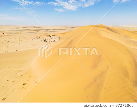 Namibia Desert. Aerial View Sand Dunes near Walvis Bay and Swakopmund. Skeleton Coast. Namibia. Africa. Namibia Desert. Aerial View Sand Dunes near Walvis Bay and Swakopmund. Skeleton Coast. Namibia. Africa. 97271863