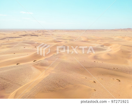 Namibia Desert. Aerial View Sand Dunes near Walvis Bay and Swakopmund. Skeleton Coast. Namibia. Africa. 97271921