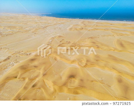 Namibia Desert. Aerial View Sand Dunes near Walvis Bay and Swakopmund. Skeleton Coast. Namibia. Africa. 97271925