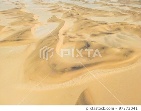 Namibia Desert. Aerial View Sand Dunes near Walvis Bay and Swakopmund. Skeleton Coast. Namibia. Africa. Namibia Desert. Aerial View Sand Dunes near Walvis Bay and Swakopmund. Skeleton Coast. Namibia. Africa. 97272041