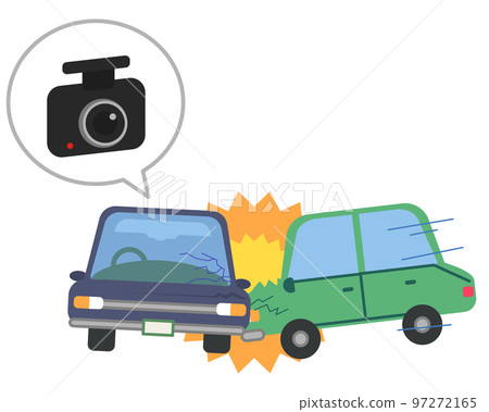 Illustration of a car with a drive recorder causing a collision Part 2 Illustration of a car with a drive recorder causing a collision Part 2 97272165