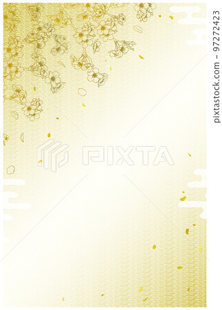 Japanese pattern background ② (vertical, golden) Japanese pattern background ② (vertical, golden) 97272423
