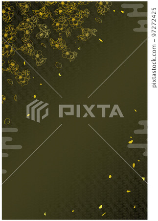 Japanese pattern background ② (vertical, gold black) Japanese pattern background ② (vertical, gold black) 97272425