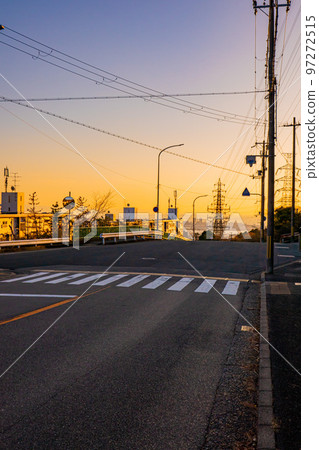 Town at sunset Town at sunset 97272515