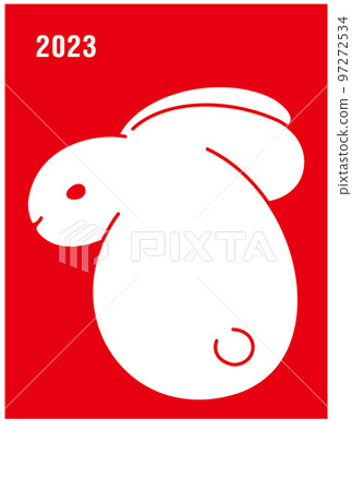New Year's card 2023 rabbit back silhouette New Year's card 2023 rabbit back silhouette 97272534