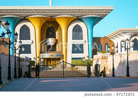 Al Alam Sultan Palace in Muscat, Oman. Arabian Peninsula.  97272855