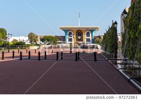 Al Alam Sultan Palace in Muscat, Oman. Arabian Peninsula.  97272861