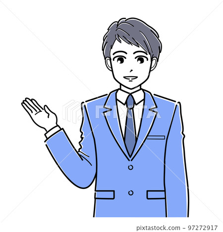 A young man in a suit to guide (upper body, simple) 97272917