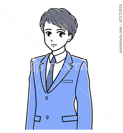 Young man in a standing suit (diagonal upper body, simple) 97272918