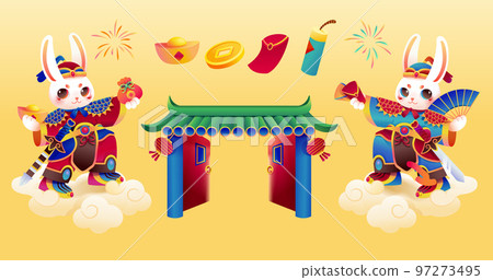 Door gods lunar new year set Door gods lunar new year set 97273495