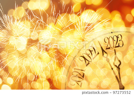 clock face on a Christmas background. concept of the new year. 97273552