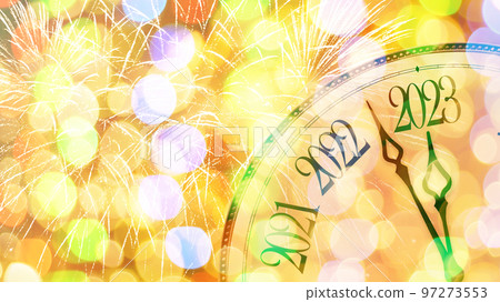 clock face on a Christmas background. concept of the new year. 97273553