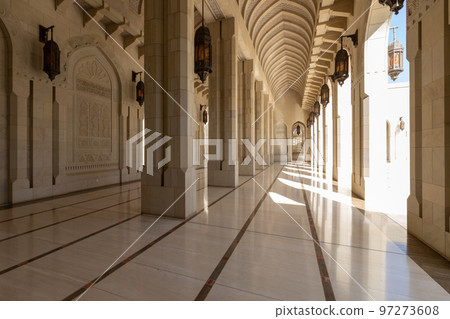 Sultan Qaboos Grand Mosque, Muscat, Oman. Arabian Peninsula.  97273608
