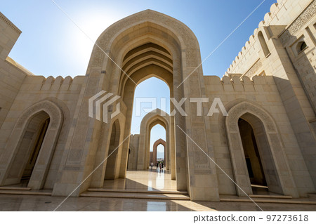 Sultan Qaboos Grand Mosque, Muscat, Oman. Arabian Peninsula.  97273618