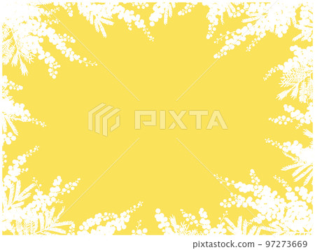 含羞草剪影框②（周邊、白色） 97273669