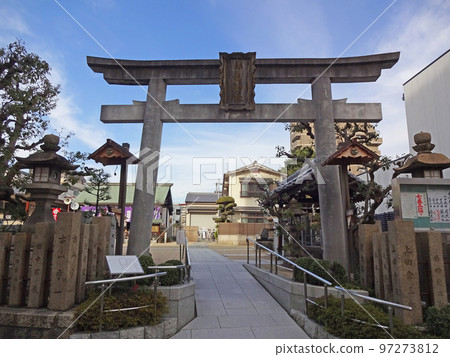 Torii at Miyakojima Shrine in Miyakojima Ward, Osaka Torii at Miyakojima Shrine in Miyakojima Ward, Osaka 97273812