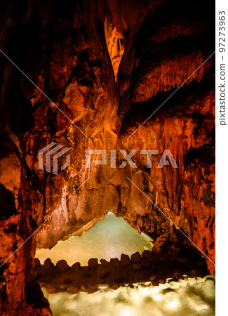 Interior view to grutas da moeda cave, Portugal Interior view to grutas da moeda cave, Portugal 97273963