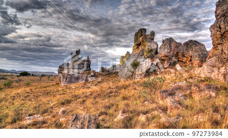 Abstract Rock formation aka window at Isalo national park, Madagascar 97273984