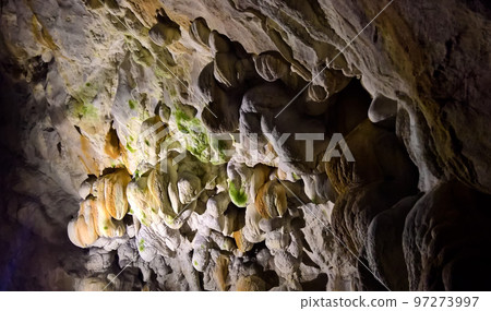 Interior view to Vrelo cave, Matka Canyon, North Macedonia 97273997