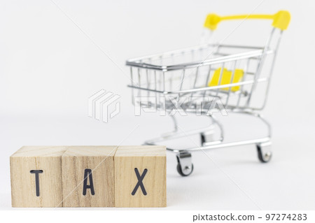 tax letter and shopping cart. image of consumption tax tax letter and shopping cart. image of consumption tax 97274283