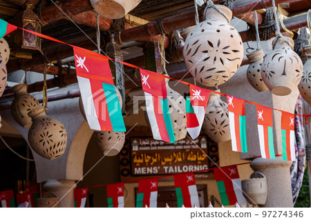 Hand Made Pottery in Nizwa Market. Clay Jars at the Rural Traditional Arabic Bazaar, Oman. Hand Made Pottery in Nizwa Market. Clay Jars at the Rural Traditional Arabic Bazaar, Oman. 97274346
