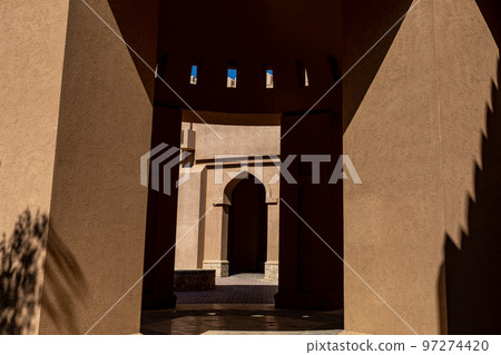 Nizwa city walls. Traditional medieval architecture in Nizwa, Oman.  97274420