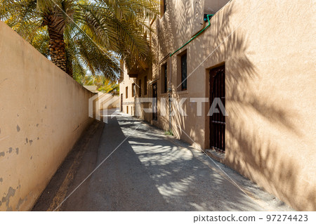 Nizwa city walls. Traditional medieval architecture in Nizwa, Oman.  97274423