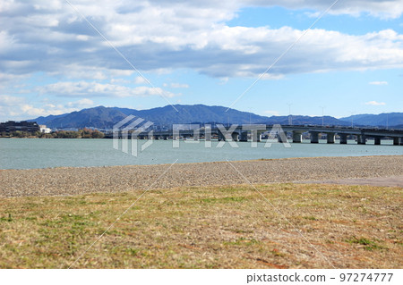 Ohmi Bridge and Lake Biwa 97274777