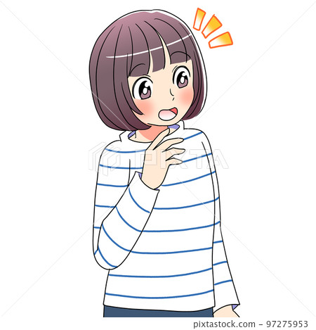 That's right, surprised bob hair woman cartoon material That's right, surprised bob hair woman cartoon material 97275953