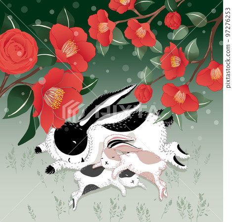 Vector illustration of the Year of the Rabbit in 2023. Happy New Year! Design for invitation card, poster, brochure, web design and print project 97276253