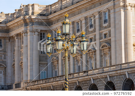 Old Street Lamp Post of the Madrid Royal Palace - Spain Old Street Lamp Post of the Madrid Royal Palace - Spain 97276592