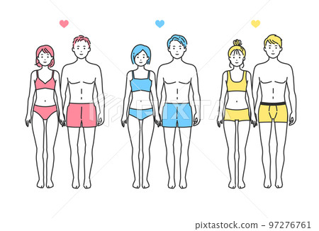 Person illustration set in underwear 97276761