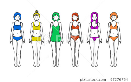 Person illustration set in underwear 97276764
