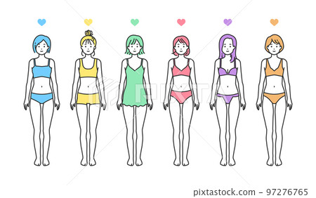 Person illustration set in underwear 97276765
