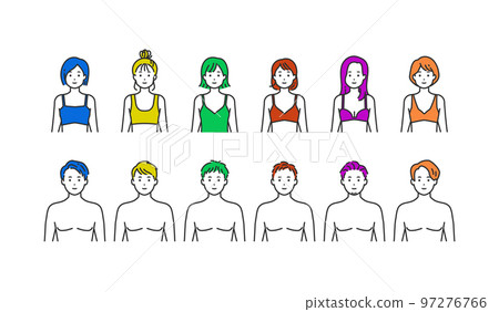 Person illustration set in underwear 97276766