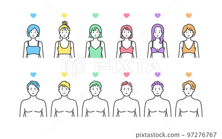 Person illustration set in underwear 97276767