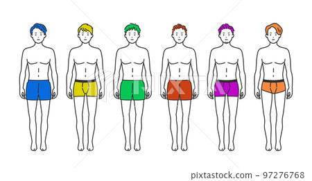 Person illustration set in underwear 97276768