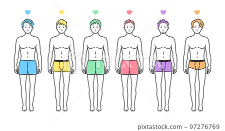 Person illustration set in underwear 97276769