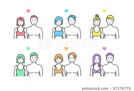 Person illustration set in underwear 97276778