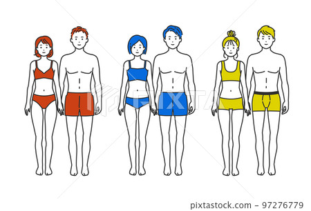 Person illustration set in underwear 97276779