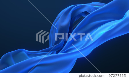 Blue colored cloth piece of fabric background 97277335