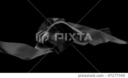 Cloth piece of silk fabric in dark abstract background Cloth piece of silk fabric in dark abstract background 97277340