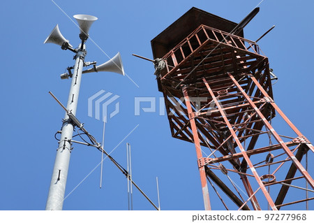 Fire watchtower and disaster prevention radio in Hino City 97277968