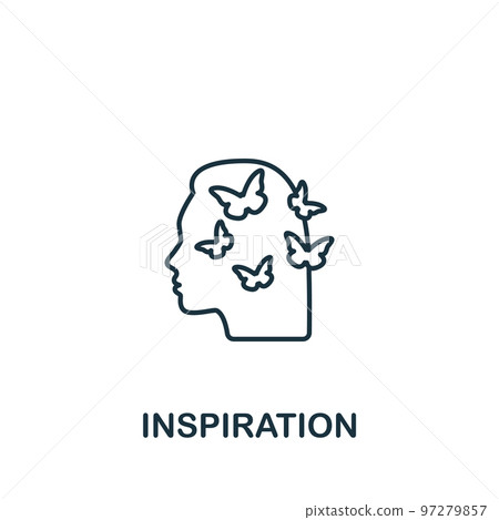 Inspiration icon. Monochrome simple Human Productivity icon for templates, web design and infographics 97279857