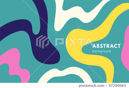 Curvy line. Organic blob pattern, fluid abstract shapes forms. Flat vector illustration 97280063