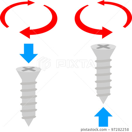 螺桿和旋轉箭頭 螺桿和旋轉箭頭 97282258