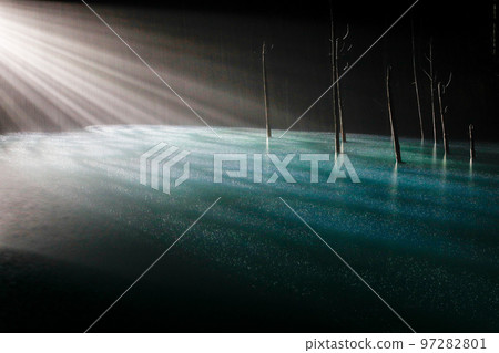 [Biei Town, Hokkaido] Illumination of Blue Pond 97282801